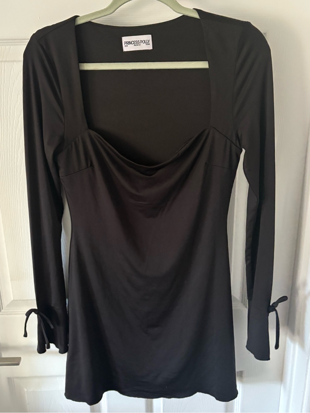 Princess Polly Dalzine Long Sleeve Mini Dress Black Size 8 - Picture 2 of 8